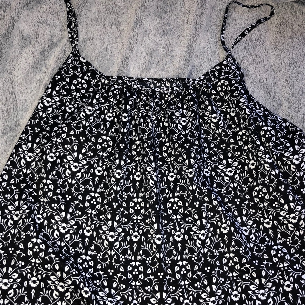 black and white spaghetti strap dressy tank